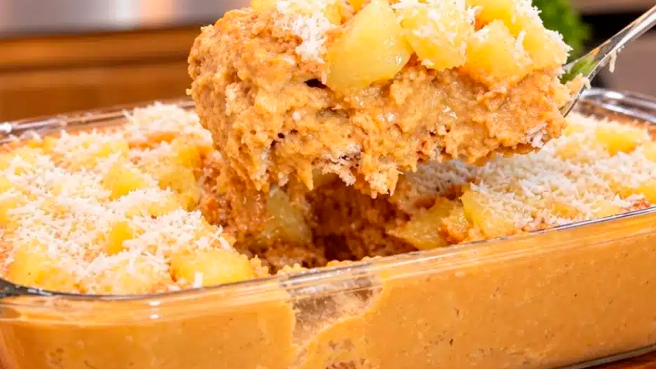 Receita de Sobremesa de Abacaxi com Doce de Leite e Coco
